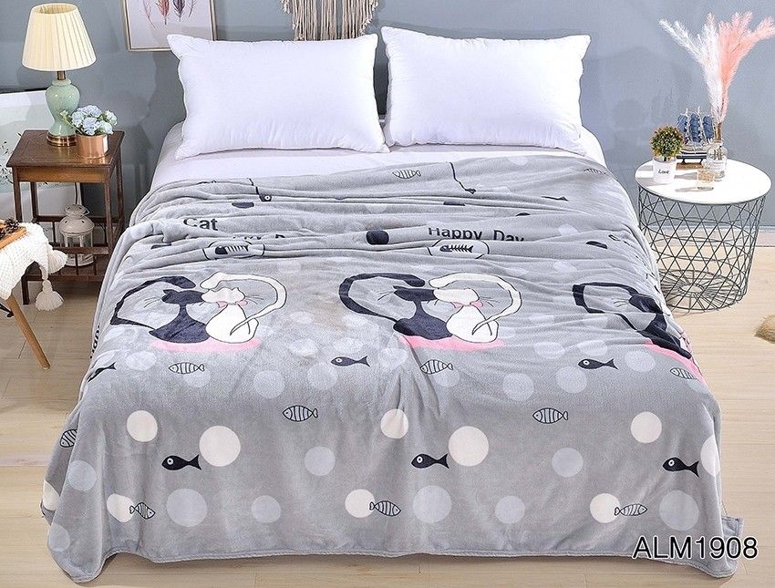 Покривало на підліткове ліжко Tag Tekstil мікрофібра (ALM1908), Поліестер 100%, 160х220 см, мікрофібра, плюш, Полуторний, Покривало