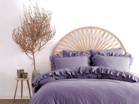 Постельное белье Limasso Exclusive Stonewashed Violet вареный хлопок, Евро, Хлопок 100%, 240х260 см., 1, 2, 200х220 см., 50х70 см, варёный хлопок, Фирменная картонная коробка