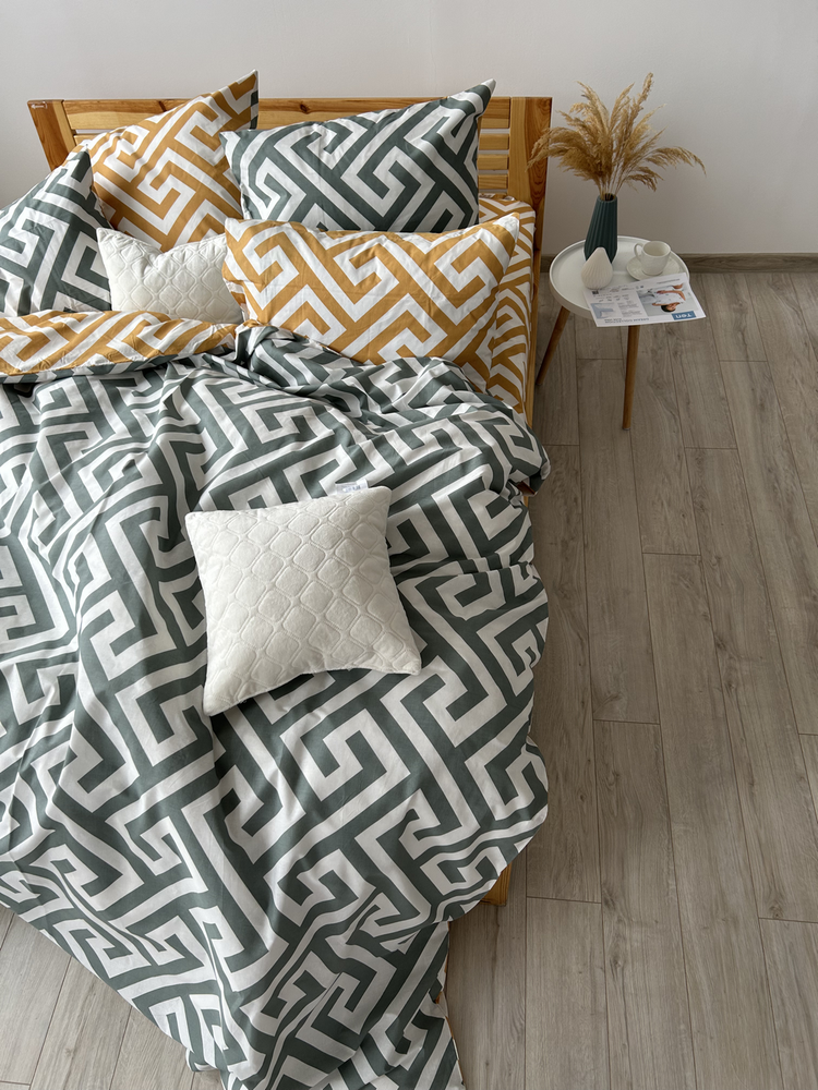 Комплект постельного белья Happy Sleep Labyrinth, 50х70см, Евро, Хлопок 100%, 215х240 см., 200х215 см., 50х70 см, ранфорс