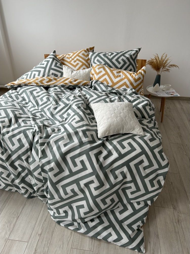 Комплект постільної білизни Happy Sleep Labyrinth, 50x70см, Родинний, Бавовна 100%, 215х240 см., 150х215 см., 50х70 см, ранфорс