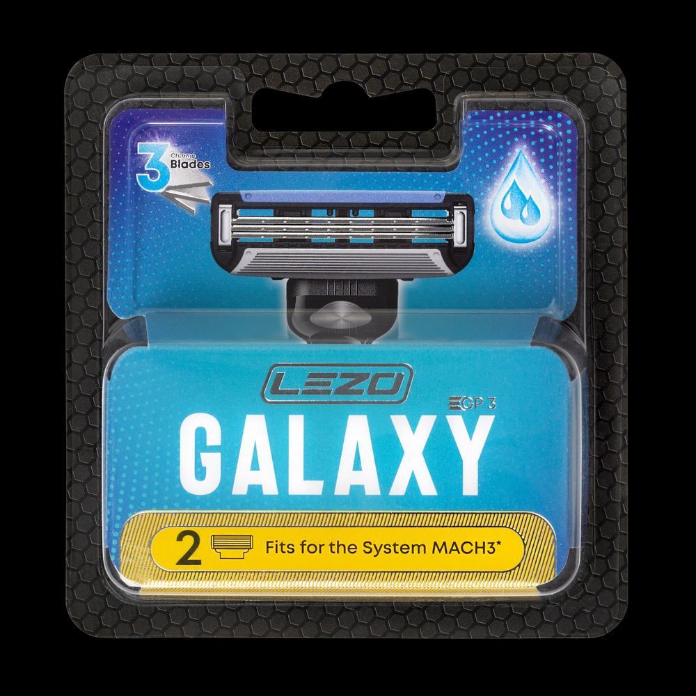 Багаторазові картриджі для гоління LEZO Galaxy GP3 - 2 шт, чоловічі, 2шт (3 лез)