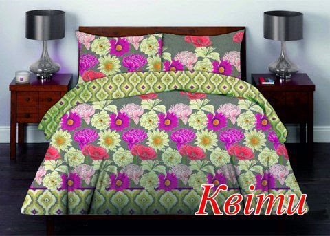 Постільна білизна Бязь Home Line "Квіти" 50х70 см (кейс), Полуторний, Бавовна 100%, 145х215 см., 1, 2, 143х210 см., 50х70 см, бязь, 120 г/м.кв, Фірмовий силіконовий чемоданчик