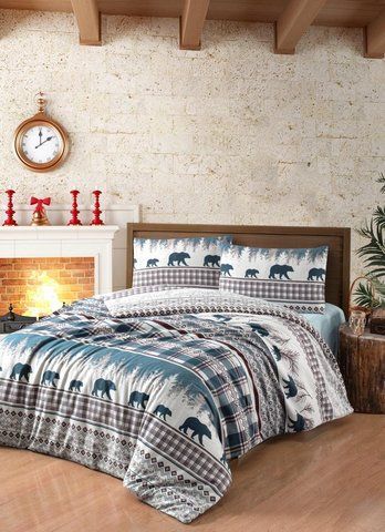 Постільна білизна First Choice Cozy Green Фланель, Євро, Бавовна 100%, 240х260 см., 1, 2, 200х220 см., 50х70 см, фланель, Фірмова силіконова упаковка