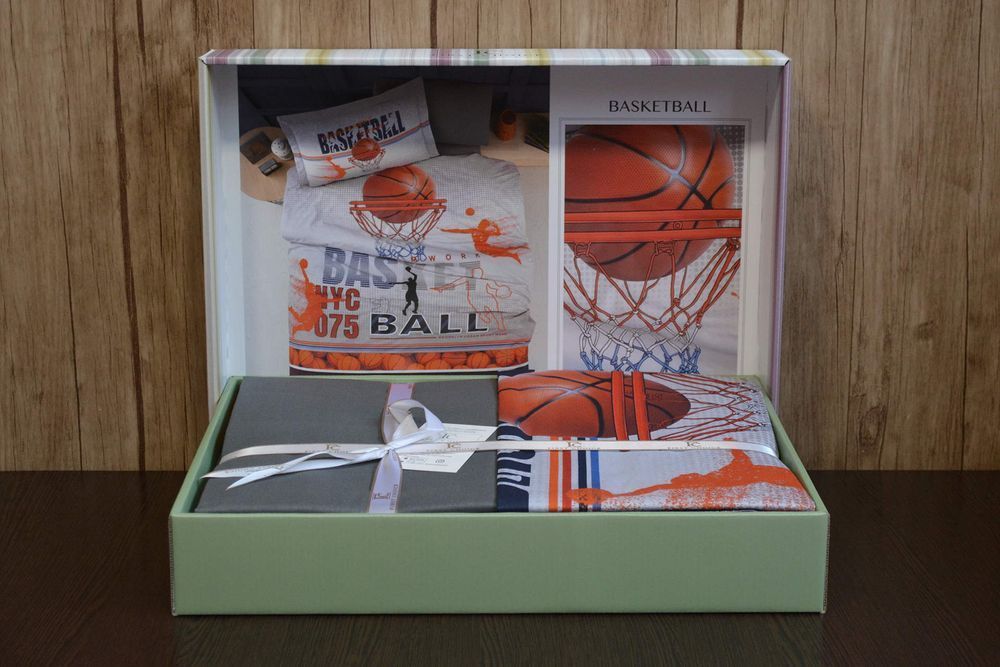 Підлітковий комплект ранфорс First Choice Basketball, Підлітковий, Бавовна 100%, 180х220 см., 1, по 1, 160х220 см., 50х70, 70х70 см, ранфорс, Фірмова картонна коробка