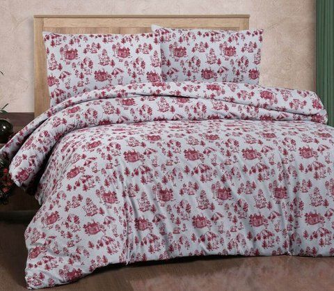 Теплое постельное белье Cotton Collection Kar Grey Фланель / простыня на резинке, Евро с простыней на резинке 160, 76% бавовна, 24% полієстер, 160х200х25 см на резинке, 1, 2, 200х220 см., 50х70 см, фланель, Фирменная силиконовая упаковка